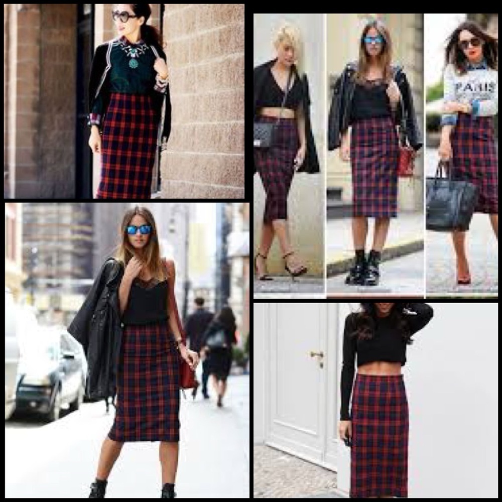 Vintage Chadwicks Wool Blend Tartan Plaid Preppy Dark Academia Midi Skirt Sz 12T